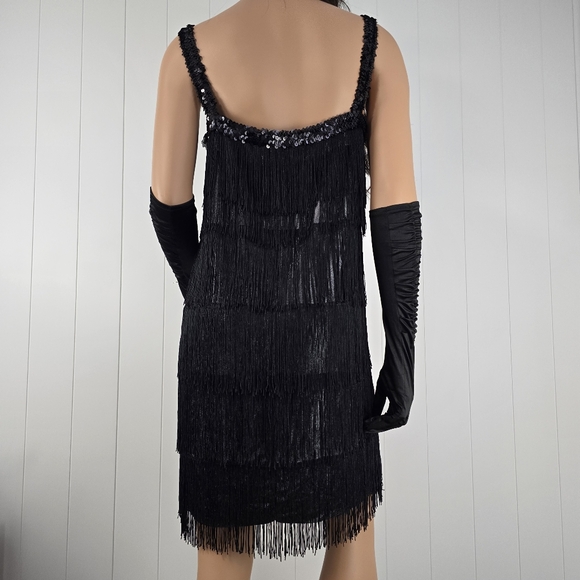 Flapper Fringe Dress CostumesUSA Amscan 1920’s Size Large - Picture 5 of 12